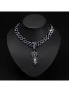 Purple large sword pendant, European and American hip-hop style alloy men's sword necklace