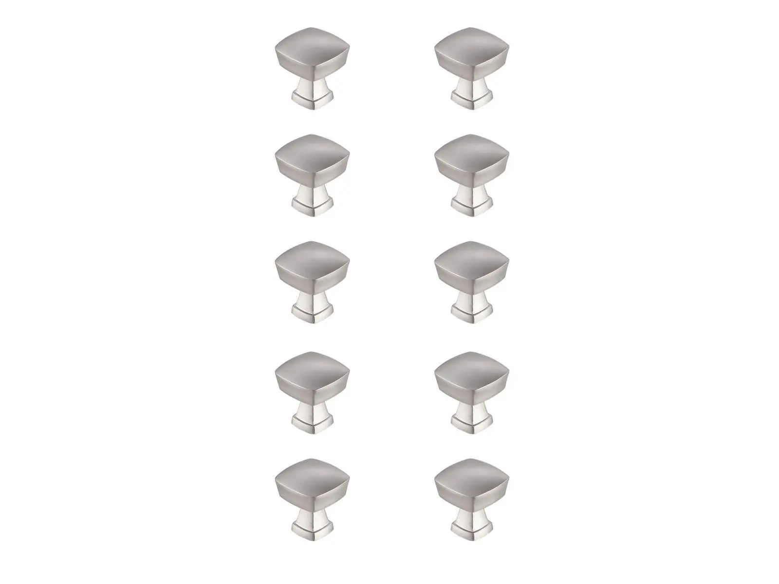 212 MAIN Modern Elegant Decor KB2022-NK-10PK 1.3 in. Irvin Square Knob, Brushed Nickel, 10-Pack