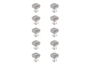 Elegant Decor KB2022-NK-10PK 1.3 in. Irvin Multipack Square Knob, Brushed Nickel - Pack of 10