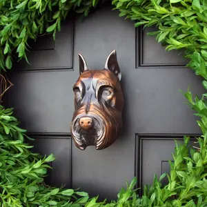 Schnauzer Door Knocker by Michael Healy - Solid Aluminum, Handcrafted, Easy Install
