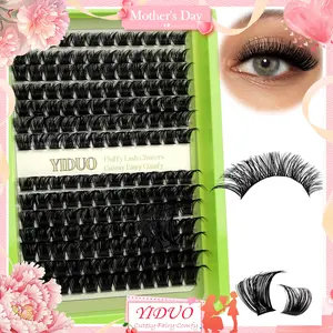 Individual False Eyelashes, Fluffy False Eyelashes, Natural Look Eyelash Extensions, DIY Eyelash Extensions, Self Grafting Curl Eyelashes, Eye Makeup Enhancement False Eyelashes for Women & Girls, Eyelash Extensions Set, Individual Lash Clusters