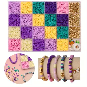Creative Polymer Clay Spacer Beads Set, Soft Clay Beads, Mixed Loose Beads, Ideal for Bracelets, Jewelry, Keychains, Craft Supplies