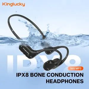 KingLucky New Bone Conduction Headphones, Open-Ear Bluetooth Wireless Sport Earphones for Running, Workouts - Sweat Resistant, Secure Comfortable Fit -Deep Bass, Smart Mic, Reflective Strip