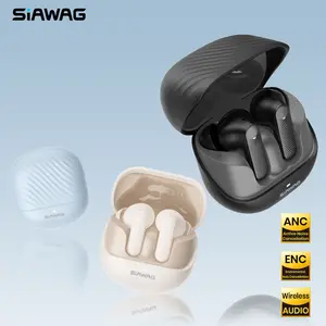 SIAWAG BTW73 True-Wireless Noise Cancelling Earbuds with ANC 42dB, ENC Clear Call, Dual Pairing, 60ms Gaming Mode, 800mAh Battery, IPX5 Waterproof, 3g Lightweight Design for Sports, Study