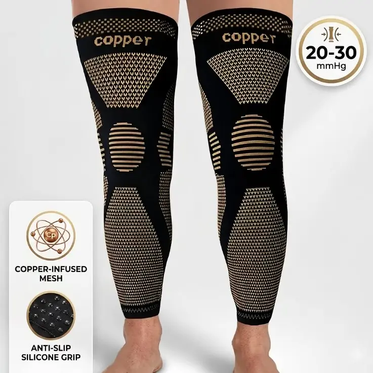 【Reakly】Copper Knee Brace for Women Men 2 Pack Knee Braces for Knee Pain Support Compression Sleeve for Meniscus Tear ACL Arthritis Pain Relief, Knee Bands, Compression Leg Knee