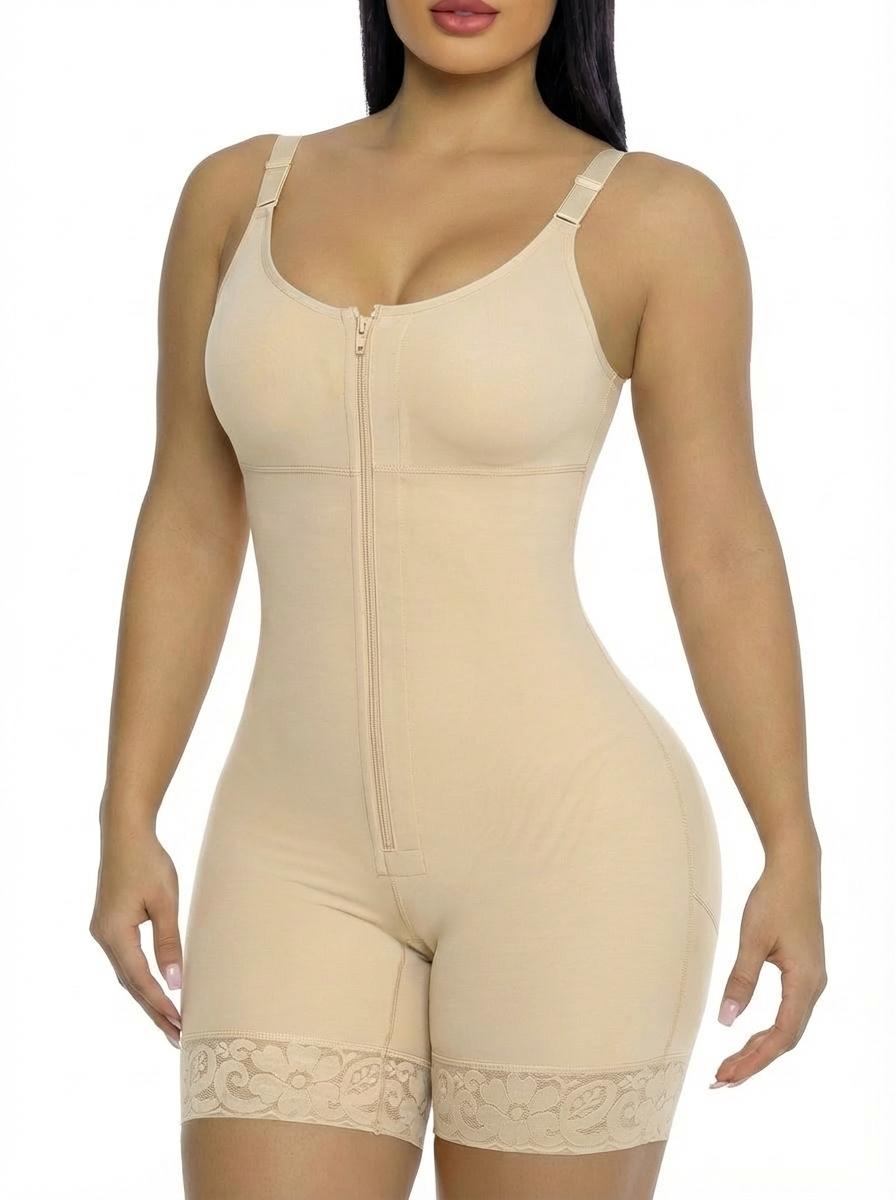 Women's Colombianas Shapewear Bodysuit, Fajas, Underwear, Tummy Control Butt Lifter Shaper with Zipper Crotch & Shoulder Strap, Suitable for Daily,Sport,Yoga