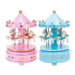 Music carousel cake decorations music box children's birthday decoration accessories diy creative party