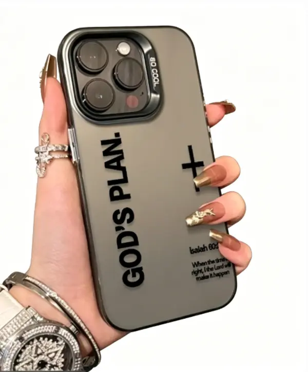 God's Plan Religious Cross Pattern Laser Crafted Plastic Smartphone Case - Shockproof, Flexible Fit, Full Port Access, Camera-Safe Casing for iPhone 17,16,16 Plus,15,14,13,12,11 & Samsung Galaxy S25,S24,S23,S22