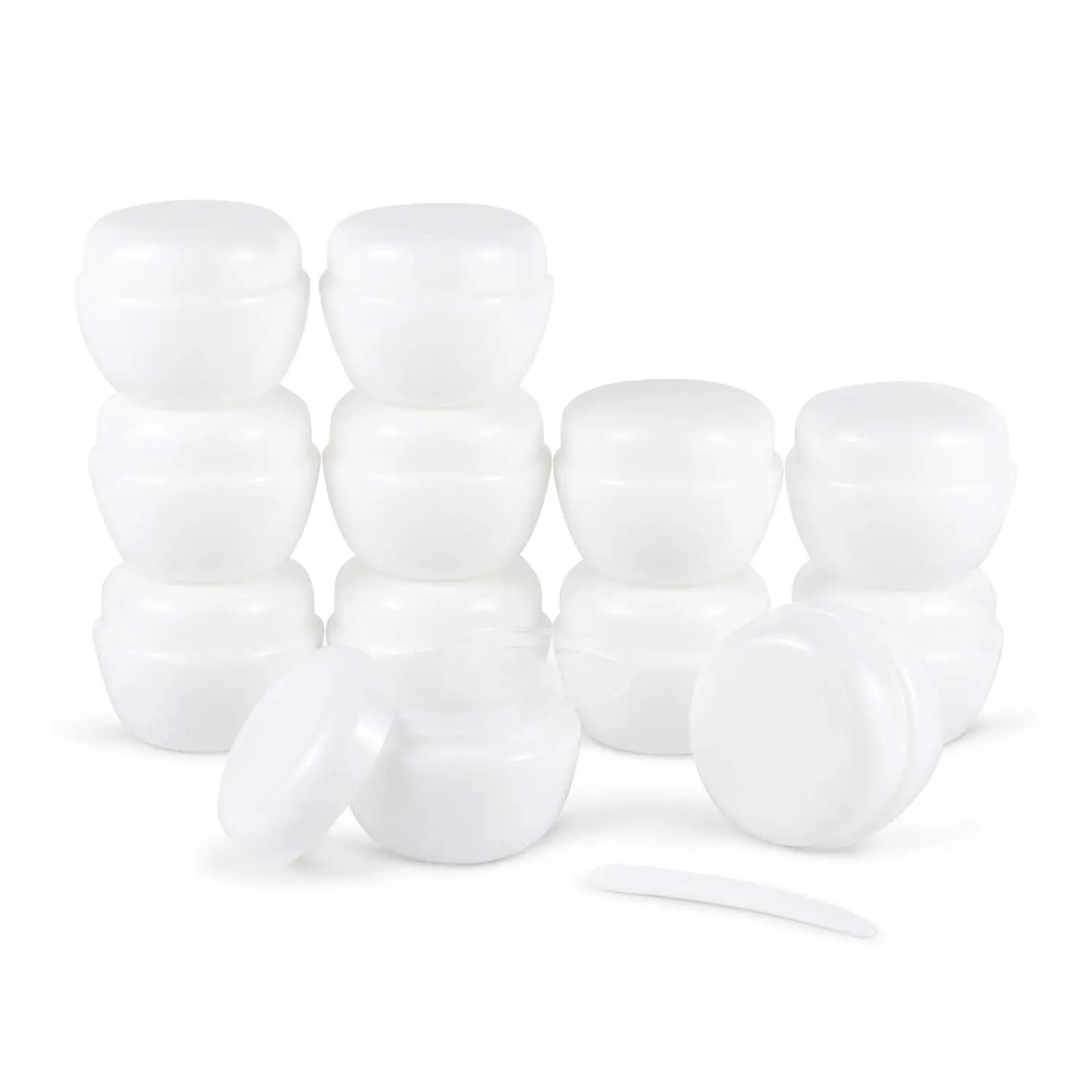 1 Oz (30ML) Little Plastic Jars with Lids and Inner Liners | Empty Lotion Containers/Travel Cream Containers - for Salves, and ,  Jars &  (Pack of 12,White)