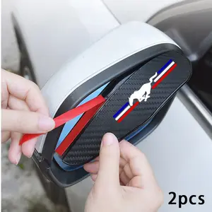Mustang 2pcs Car Rearview Mirror Rain Shield, Waterproof Anti-Fog Anti-Glare, Clear Vision in Rainy Weather, Carbon Fiber Texture Design