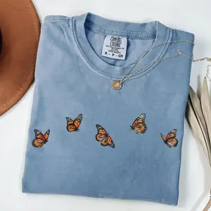 Comfort Colors Vintage Butterfly TShirt, Monarch Butterfly T-Shirt, Flower Butterfly TShirt, Purple Butterfly Tee Birthday, Gardener T-Shirt - SoftHype Apparel