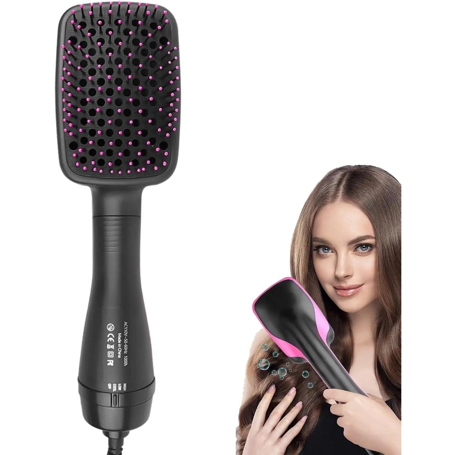 3 in 1 Hair Dryer Brush, Multifunctional Hair Dryer, Negative Ion Hair Dryer Brush, Hot Air Brush, Hair Straightening Comb, Hair Curler Comb, Blow Dryer Brush for Home & Salon Use, Hair Styling Tool for Women, Hairdressing Tool