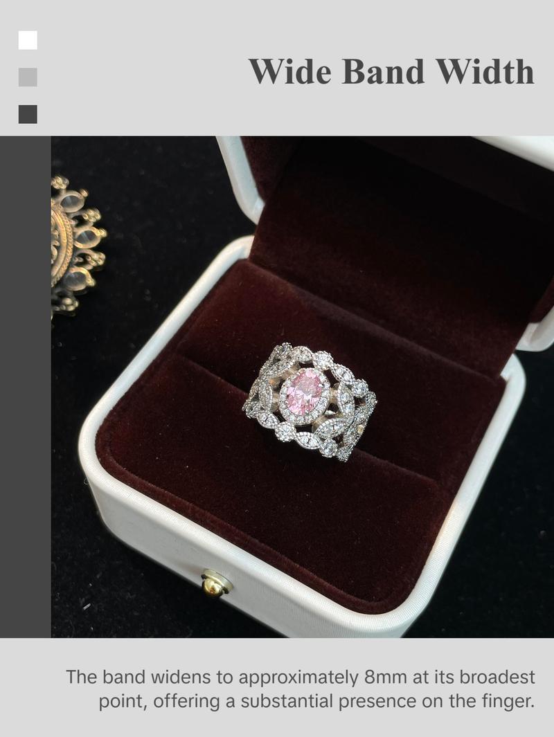 【Lab-Created】AMORETTO| Hearts & Arrows 10/10Aria Lace Ring - Fancy Pink High Carbon Diamond Band with Floral Filigree & Lab-Created Moissanite Stud Earring S925 Sterling Silver Moissanite Jewelry Perfect Birthday Mother’s Day Gift for Men Women 【Lab-Created】AMORETTO| Hearts & Arrows 10/10Aria Lace Ring - Fancy Pink High Carbon Diamond Band with Floral Filigree & Lab-Created Moissanite Stud Earring S925 Sterling Silver Moissanite Jewelry Perfect Birthday Mother’s Day Gift for Men Women