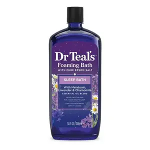 Dr Teal's Foaming Bath, Sleep Bath with Melatonin, Lavender & Chamomile Essential Oils, 34 fl oz.
