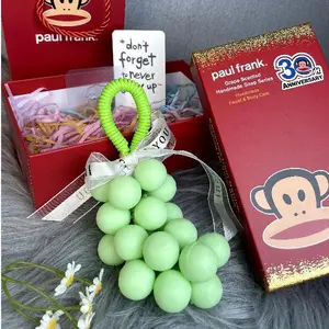 Paul Frank&Vireo Proro Grape Soap on a Rope – Handmade DIY Decorative Grape Soap, Natural and Gentle, Moisturizing and Cleansing, Long-Lasting Fresh Scent, Perfect for Home Décor and Bathroom, Aesthetic & Creative Christmas Gift