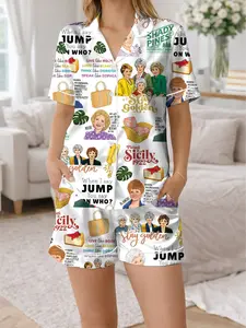 Golden Girls Pajama Set, Stay Golden Sleepwear, Shady Pines Pajamas, Funny TV Show PJs, Cozy Gift for Mom, Grandma Gift