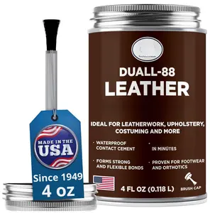 Duall-88 Leather Adhesive, 4 oz. can - Leather Repair Glue, Crafting, DIY, Upholstery, , Heat Resistant, Flexible, Long Lasting, High Strength,