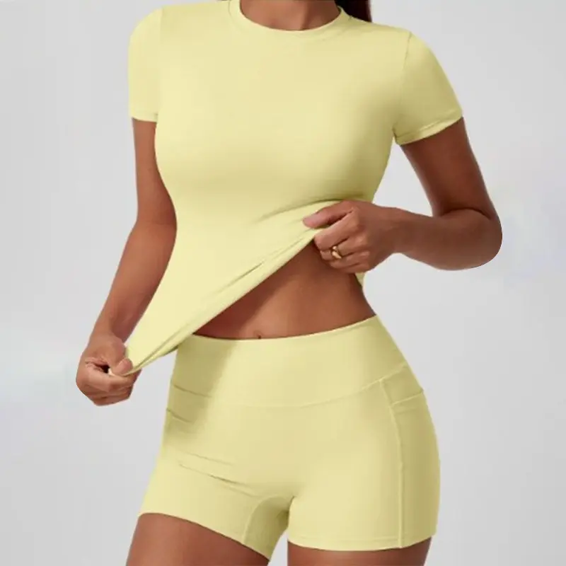 Yellow [short-sleeved shirt + shorts]