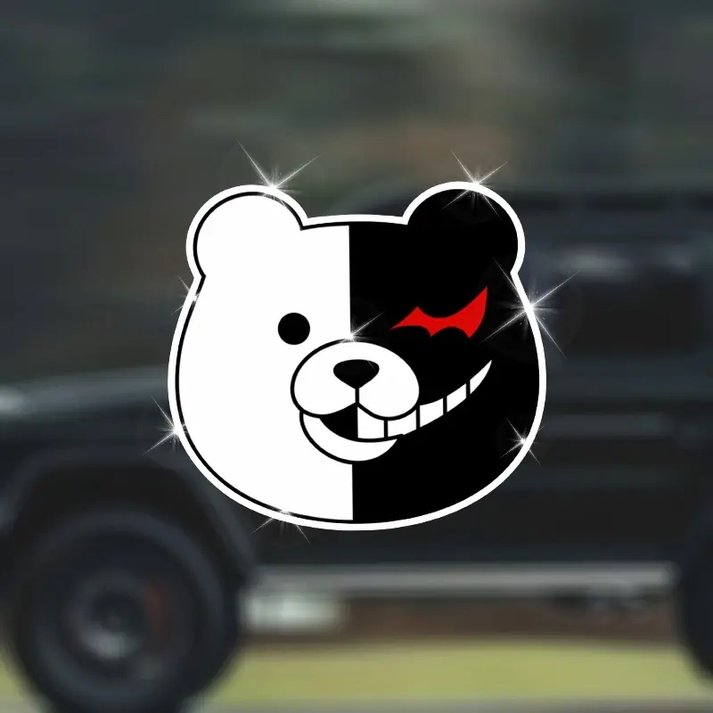 Danganronpa Monokuma adhesive tape stickers - high-quality durable weather resistant film, suitable for cars, laptops, skateboards, luggage - single packaging, laptop decoration | cartoon character stickers | durable stickers, cars
