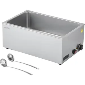 VEVOR 6 - Pan Commercial Food Warmer, 24QT Electric Steam Table, 1200W Professional Countertop Stainless Steel Buffet Bain Marie with 86 - 185F Temp Control for Catering and Restaurants, SilverVEVOR Super Brand Day