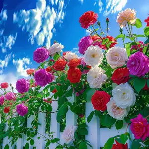 High Ornamental Value Climbing Roses - 800 with 200 Free Jasmine Seeds - Fast Growth & Easy Pruning - Vibrant Colors for Romantic Gardens