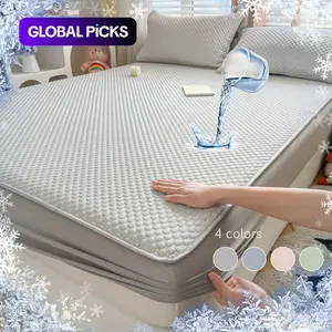 3pcs High-Efficiency Waterproof Cooling Mattress Protector, Powerful Cooling Effect, Lightweight, Breathable, Silky Soft, Ideal for Hot Sleepers, Night Sweaters, and Households with Children, Pets, or Elderly,  Comfortable Mattress Protector