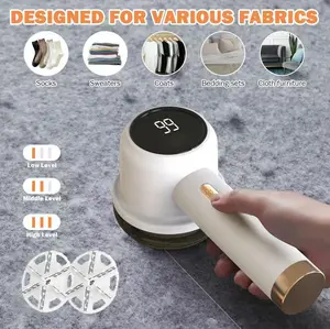 Rechargeable Fabric Shaver with 2 Replaceable Stainless Steel 6-Leaf Blades | Lint Remover with 3-Speed Settings & LED Display - Efficient Sweater and Lint Shaver for Clothes, Removing Fuzz, Lint Balls, Pills.Christmas Gift