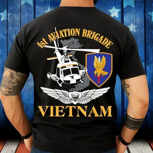 1St Aviation Brigade Vietnam T-Shirt, Us Army Military Helicopter Graphic Tee For Men, Patriotic Aviation Unit Tribute Shirt, Proud American Soldier Clothing, Veteran Gift Apparel