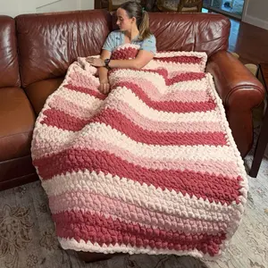 THE "BACON BLANKET" | One-of-a-Kind Handmade Jumbo Chenille Blanket