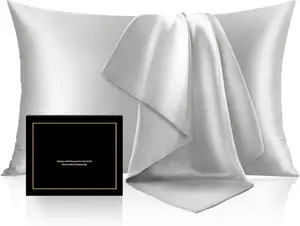 Mulberry Silk Pillowcase for Hair and Skin, Silk Pillow Cases Standard Size with Hidden Zipper 20x26 Inches, Ultra Smooth and Soft Cooling Pillow Cases for Hot Sleepers