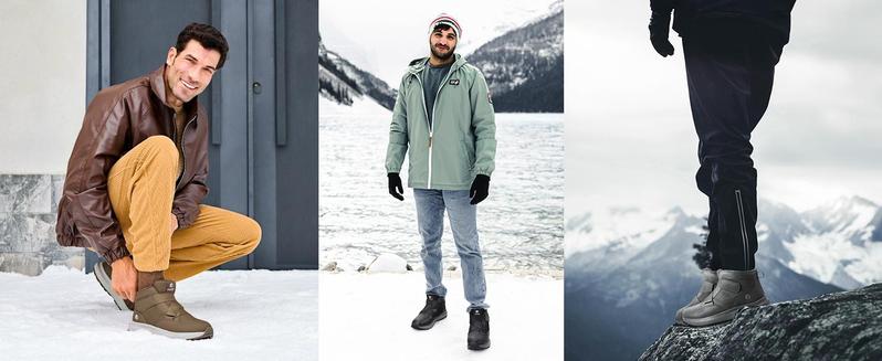 FitVille Mens Snow Boots Extra Wide Width Slip On Winter Boots Shoes Water Resistant Outdoor Warm Lined