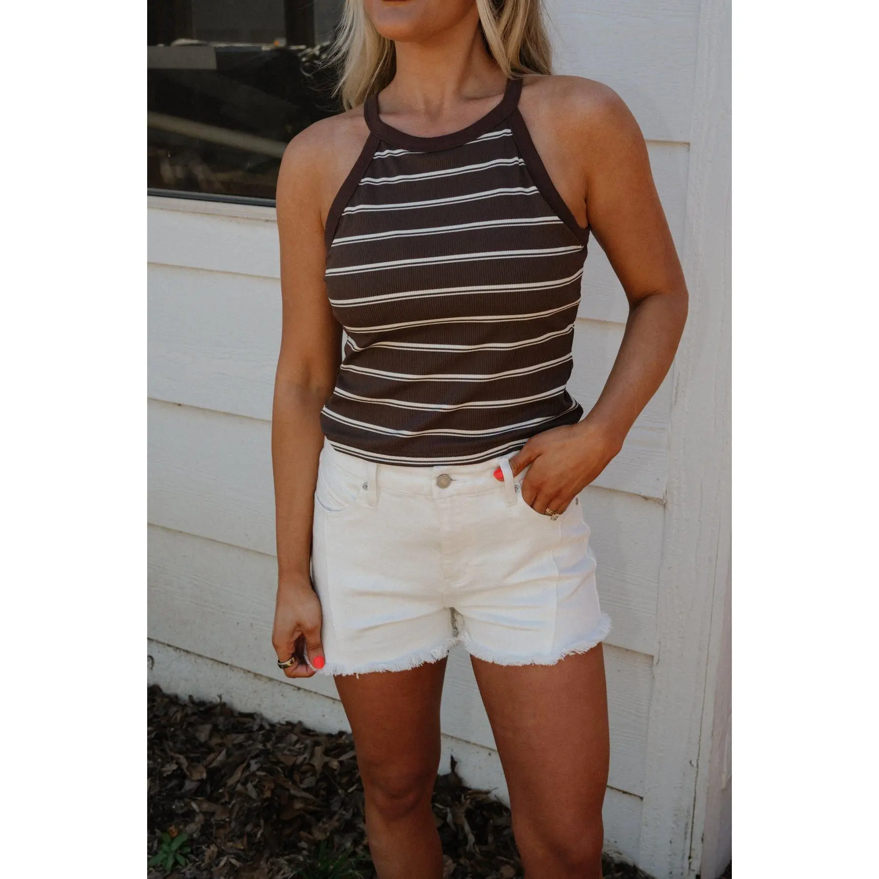 Spencer Tank-Brown/Cream