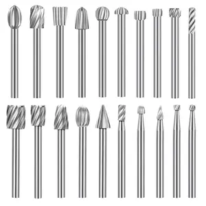 Carving Bits  Engraving Router Bit with 1/8"(3mm) Shank, 20 count HSS Different Burr Set to Meet Your Different Needs, Durable Rotary Tools Accessories for DIY Woodworking, Carving
