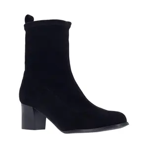 L'Amour Des Pieds Suede Stacked Heel Bootie - Picarus