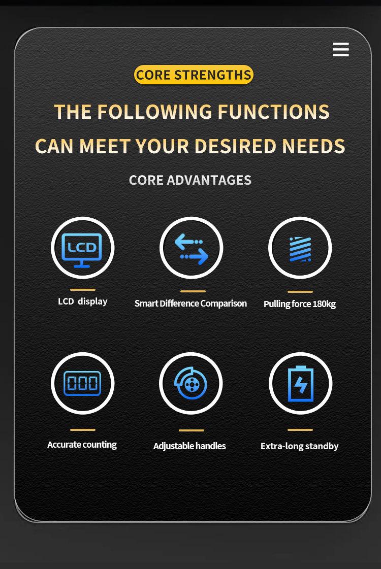 Grip strength hook Dynamometer: Grip Strength Tester. Measure your Grip and Maximize your Strength