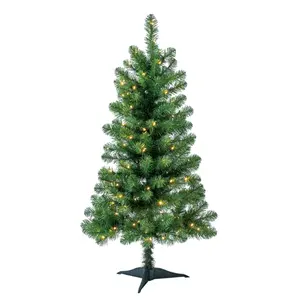 4 ft Pre-Lit Indiana Spruce Artificial Christmas Tree with Color-Changing LED Lights