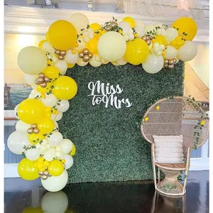 124pcs Yellow Balloon Arch Kit, Lemon Daisy Honeybee Theme Yellow and Gold Balloons for Birthday Parties, Wedding, Baby Shower Party, Anniversary Party Decoration