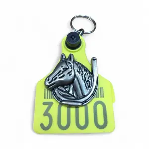 Cattle Tag Keychain Arete de Vaca Llavero con Concho