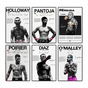 Collection UFC Fighter Wall Art Unframed, MMA Art Poster, UFC Legend Print Set Decor, Gifts for Him/Her, Wall Art Print, Poster For Gift