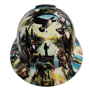 Fishing Hunting Deer & Duck - Custom Hydro Dipped Full Brim Hard Hat