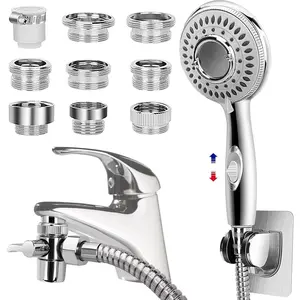 Shower  Sink - Faucet Bathtub, Hose Sprayer Attachment with 9 Adapters, 79" Hose for Hair Washing,   Rinse &  Bath, /OFF Extension for Tub Faucet, Utility Sink, Laundryroom, Garden