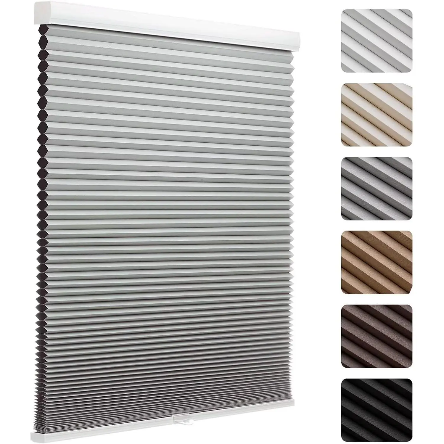 Cellular Blackout Shades Grey-36 W x 72" H Thermal Insulating Noise Reducing Waterproof Blinds for Indoor Light Safe for Children & Pets - Windowshades