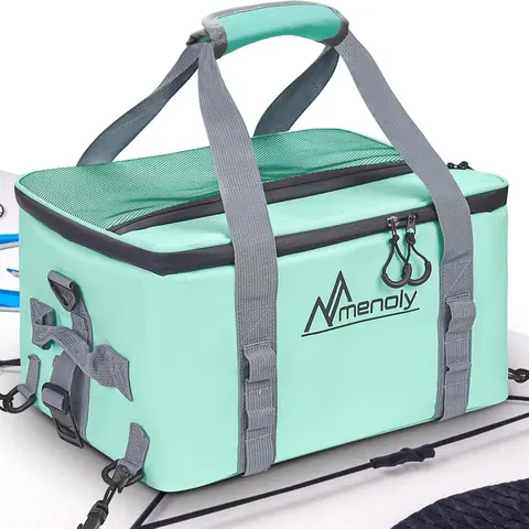 Sports 25L PVC Waterproof Cold Insulated Bag - High-Capacity, Multi-Compartment Zip Shell (15.2x11.8x9.4in), Holds 30 Cans, Quick-Wipe Clean, Sup-Ready Cool Camp Kitchen Accessory for Kayak Camping