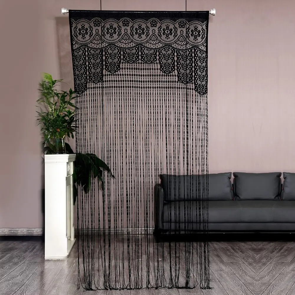 1pc French Lace Curtain, No Drilling Bedroom Door Curtain, Bohemian Style Living Room Divider, Elegant and Stylish Home Decoration Curtain, Easy Install Curtain