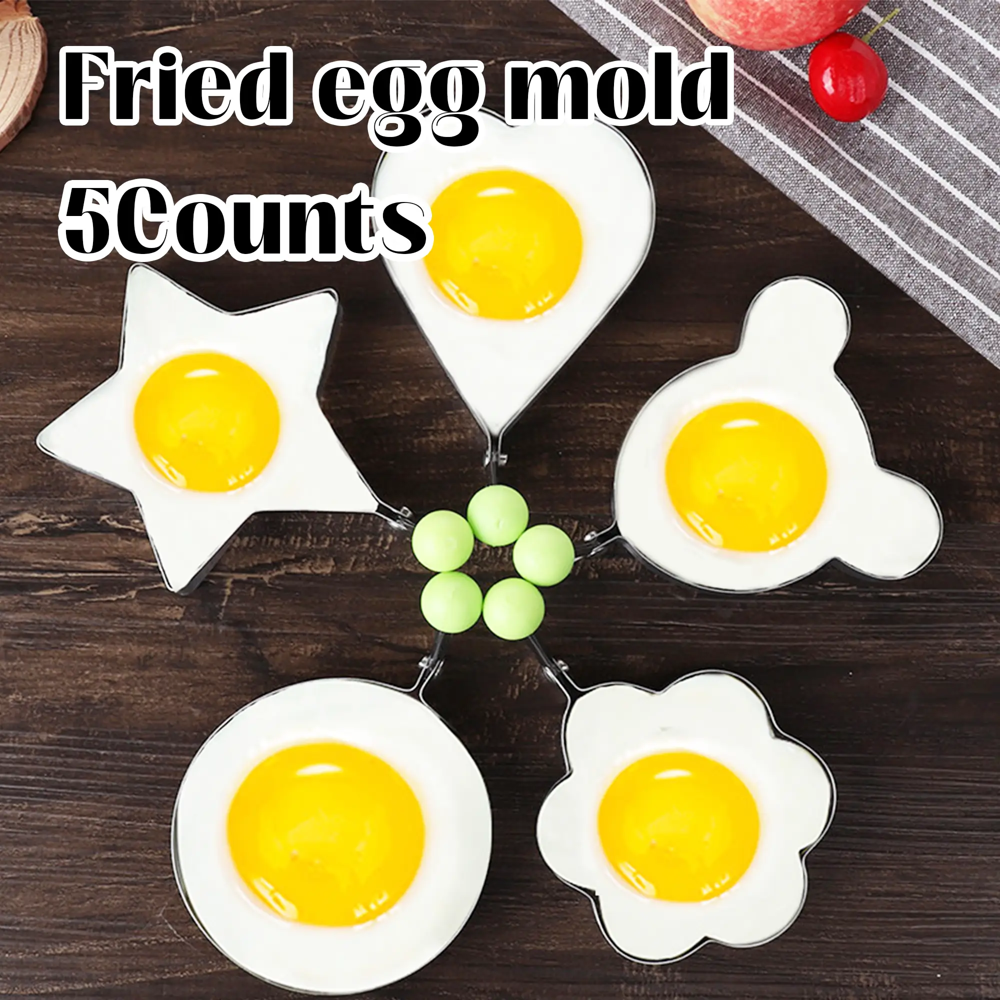 5 Counts Set Fried Egg Rings Molds, Multifunctional Breakfast Tool