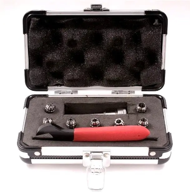 Precise .0005" Accurate ER-11 Self-Releasing Collet Chuck Set, 9-Piece 3/4"x2-1/2" Straight Shank Set with 1 Chuck, 1 Wrench, 7-Collets for Drilling/Milling