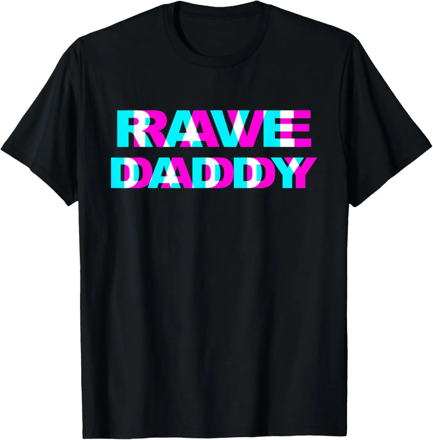 Women's 100% Cotton Casual Round Neck Vintage Distressed Graphic T-Shirt - Rave Daddy EDM Music Festival Father Optical Illusion Trippy Clothes