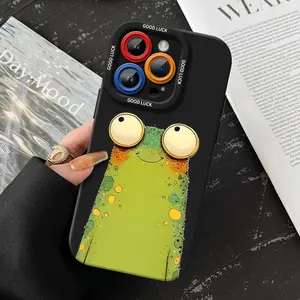 Cute Cartoon Frog Phone Protective Cover,TPU soft silicone,Fully Protected and Shockproof For iPhone16 15 15Pro Max 14 14Pro 13 12 11 X 16promax Case