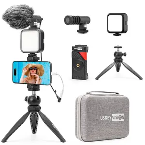 LOCK, LIGHT, RECORD! 3-in-1 Phone Studio Kit | 360° Tripod + LED Fill Light + Pro Mic | Perfect for Selfies, TikTok, YouTube, Live Streaming & Vlogging | iPhone & Android Compatible | Studio Quality in Seconds!