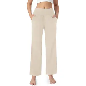 Women's Casual Loose Yoga Pants Cozy Wide Leg Pants High Waisted Lightweight Sweatpants Pajama Pants with Pockets